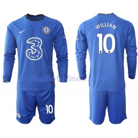 Maillot de Foot Chelsea Willian 10 Domicile 2020-21 Manches Longues - Enfant